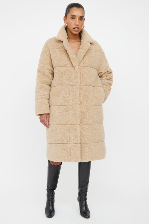 Moncler Beige Bagaud Reversible Teddy Puffer Coat