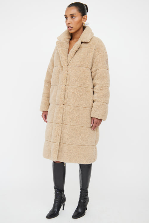 Moncler Beige Bagaud Reversible Teddy Puffer Coat