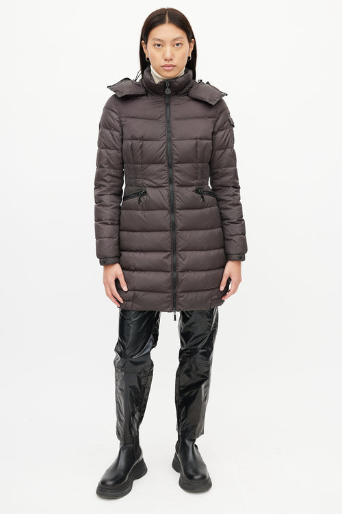 Moncler Black Charpal Long Down Coat