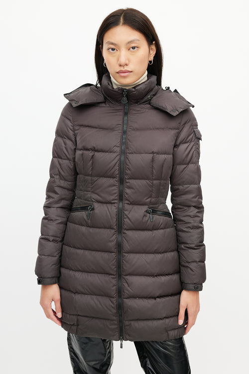 Moncler Black Charpal Long Down Coat