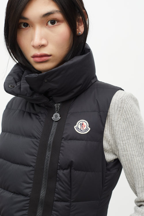 Moncler Black Down Labas Belted Vest