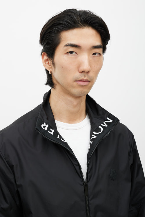 Moncler Black Nylon Zip Up Jacket