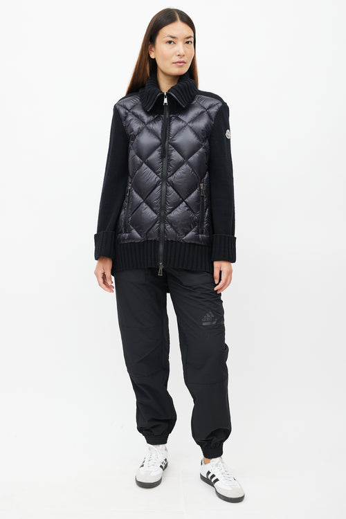 Moncler Black Knit Quilted Down Jacket