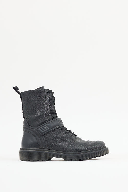 Moncler Black Leather Calypso Ankle Boot