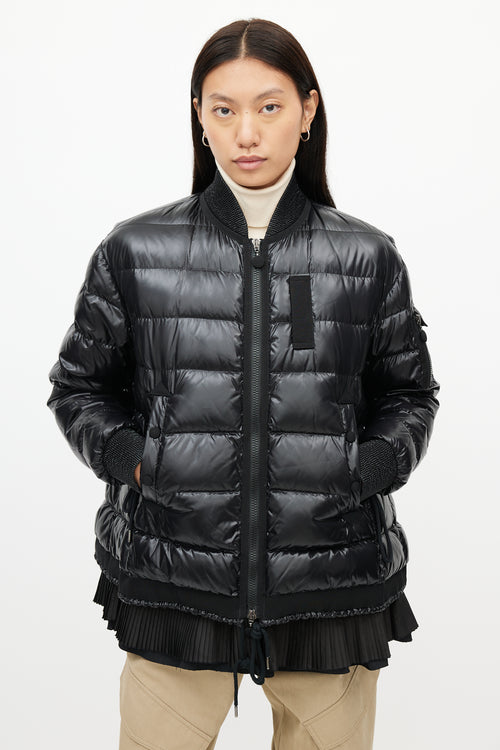 Moncler Black Lucy Scarf Puffer Down Jacket