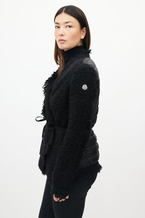 Moncler Black Maglia Down Cardigan