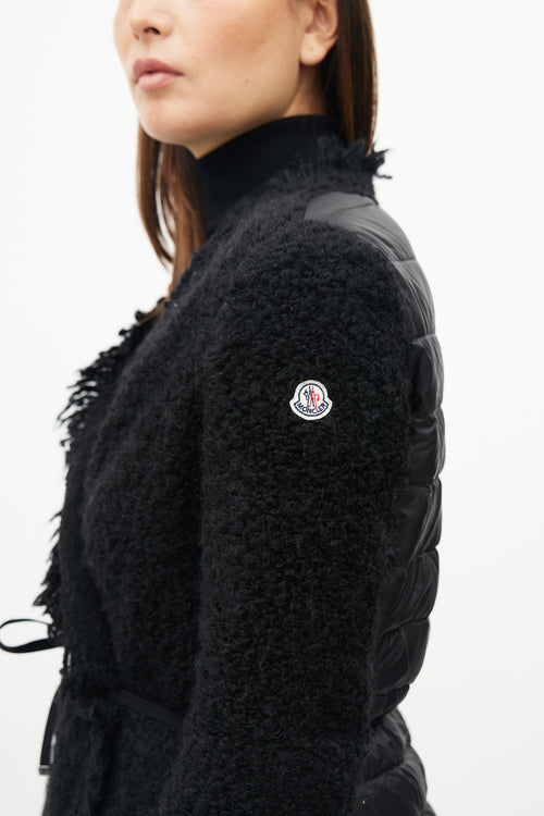 Moncler Black Maglia Down Cardigan