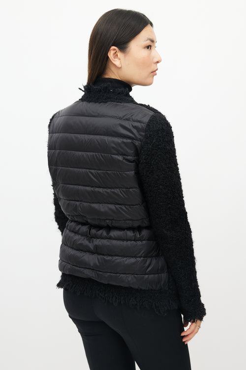 Moncler Black Maglia Down Cardigan