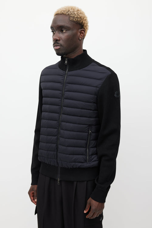 Moncler Black Maglia Padded Knit Jacket