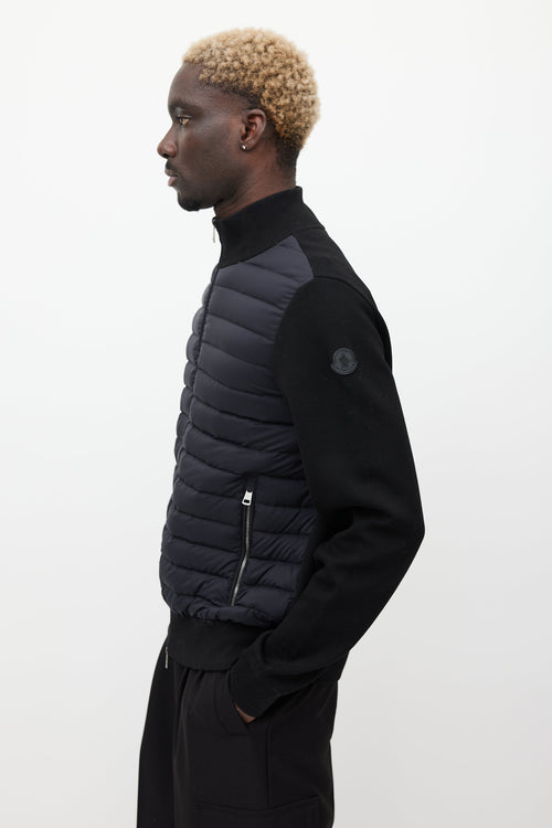 Moncler Black Maglia Padded Knit Jacket