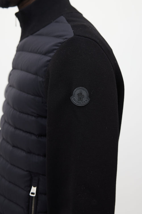 Moncler Black Maglia Padded Knit Jacket