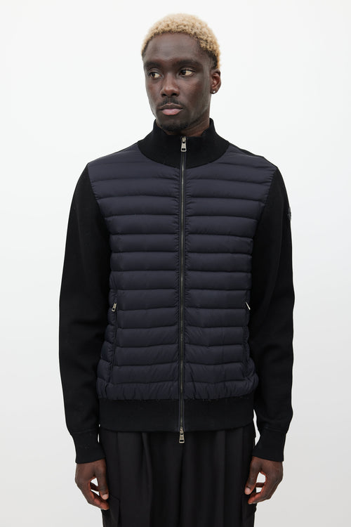 Moncler Black Maglia Padded Knit Jacket