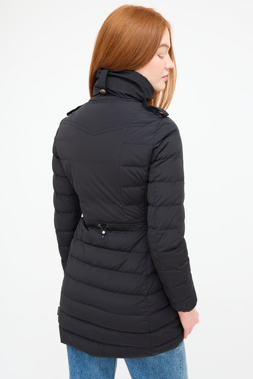 Moncler Black Quilted Down Double Breast Coat