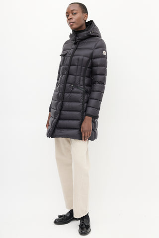 Moncler Black Quilted Down Hermine Coat