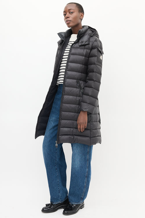 Moncler Black Quilted Down Mokacine Coat