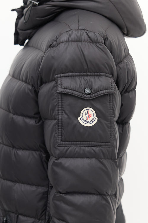 Moncler Black Quilted Down Mokacine Coat