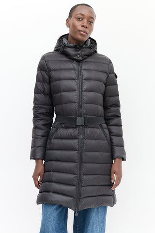 Moncler Black Quilted Down Mokacine Coat