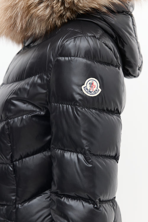 Moncler Black Quilted Fur Down Aphia Coat