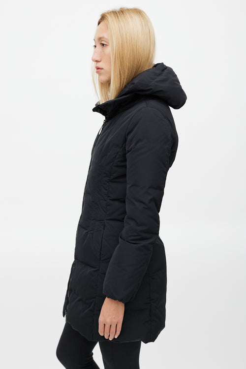 Moncler Black Renne Down Hooded Coat