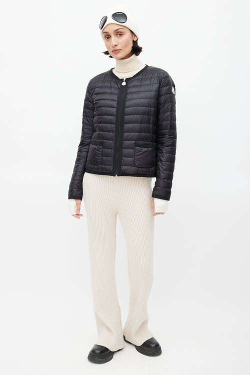 Moncler Black 
White Meil Guibotto Reversible Down Jacket