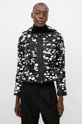 Moncler Black 
White Dotted Nylon Jacket