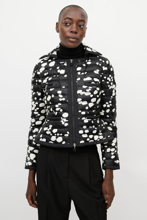 Moncler Black 
White Dotted Nylon Jacket