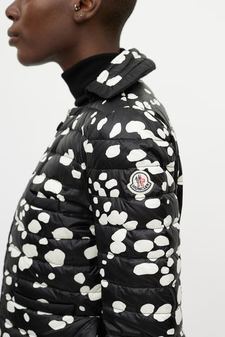 Moncler Black 
White Dotted Nylon Jacket