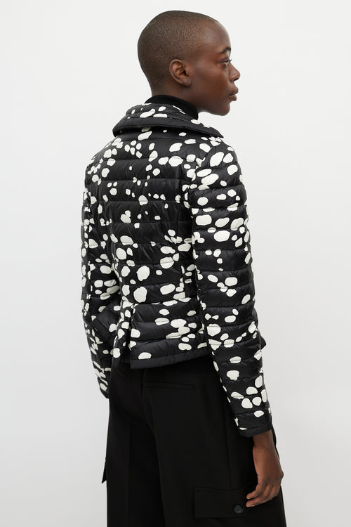 Moncler Black 
White Dotted Nylon Jacket