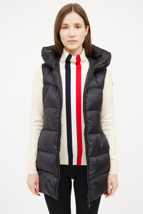 Moncler Black Glykeria Down Vest