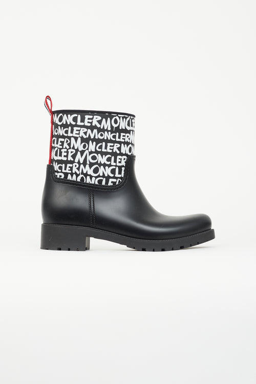 Moncler Black 
Multicolour Logo Ginette Boot