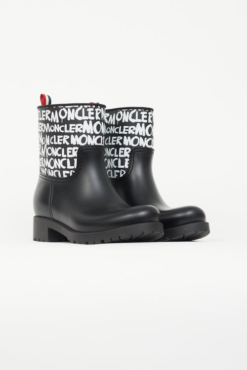 Moncler Black 
Multicolour Logo Ginette Boot