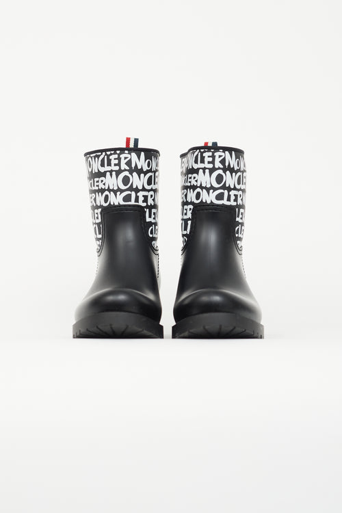 Moncler Black 
Multicolour Logo Ginette Boot