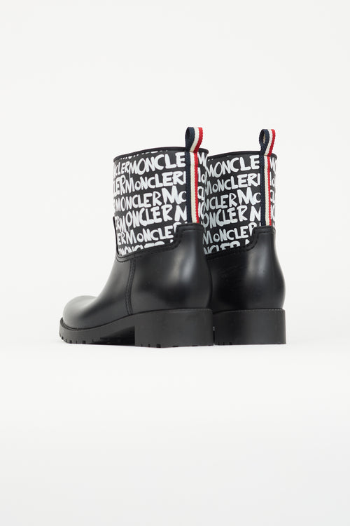 Moncler Black 
Multicolour Logo Ginette Boot