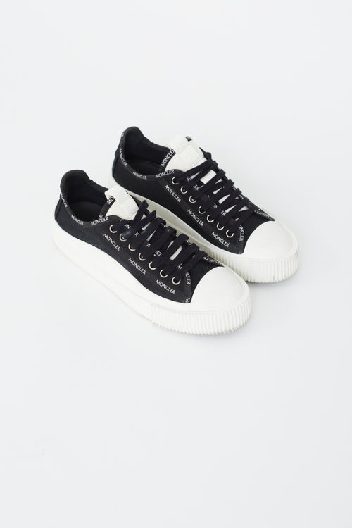 Moncler Black 
White Glissiere Sneaker