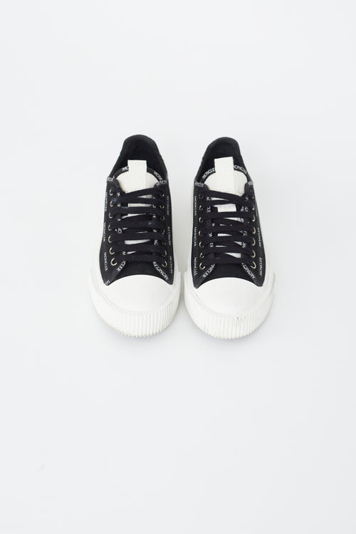 Moncler Black 
White Glissiere Sneaker