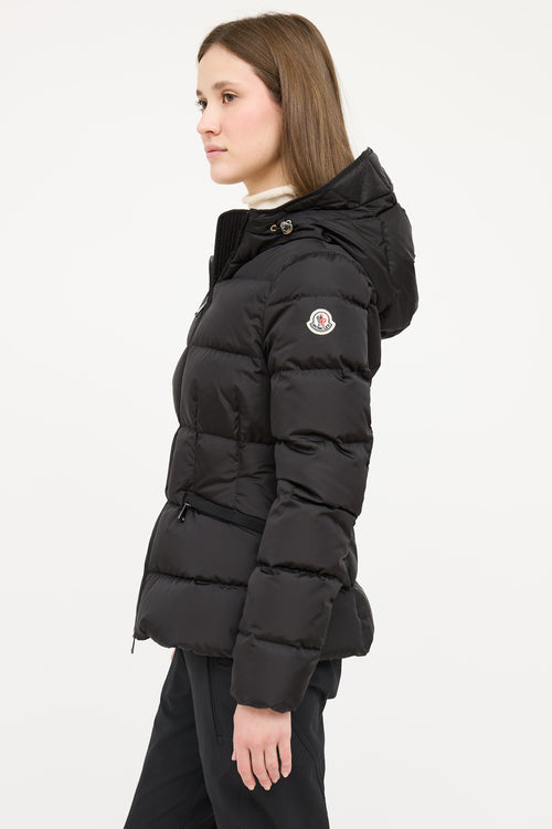 Moncler Black Avoce Hooded Down Jacket