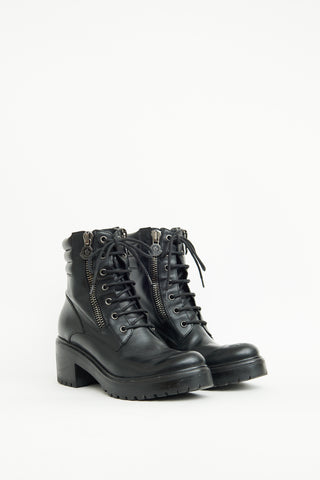 Moncler Black Viviane Platform Combat Boot