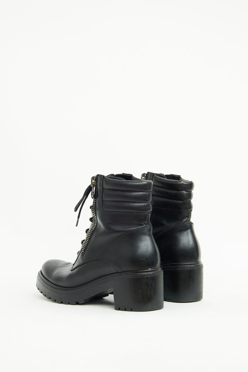 Moncler Black Viviane Platform Combat Boot