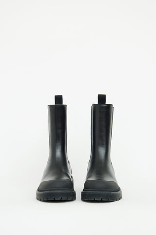 Moncler Black Leather Patty Chelsea Boot