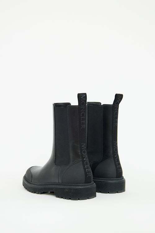 Moncler Black Leather Patty Chelsea Boot