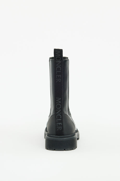 Moncler Black Leather Patty Chelsea Boot