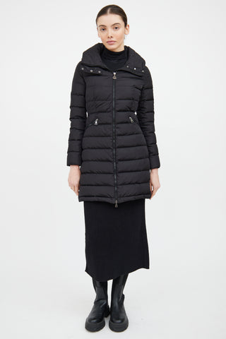 Moncler Black Down Flammette Coat