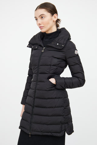 Moncler Black Down Flammette Coat