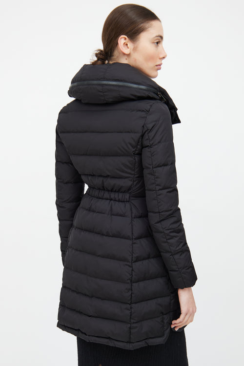 Moncler Black Down Flammette Coat