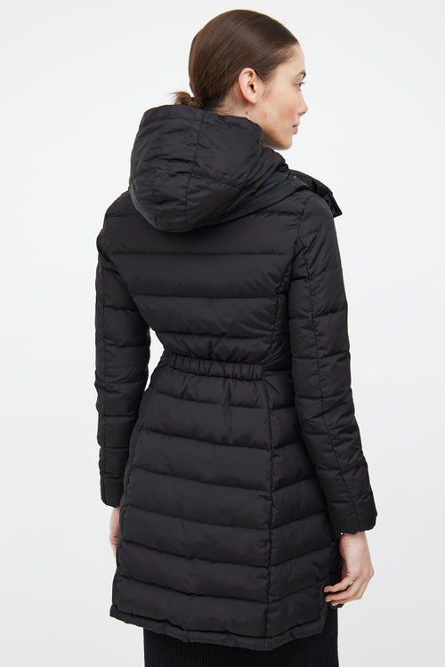 Moncler Black Down Flammette Coat