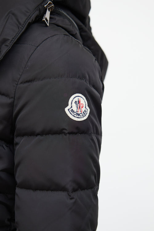 Moncler Black Down Flammette Coat