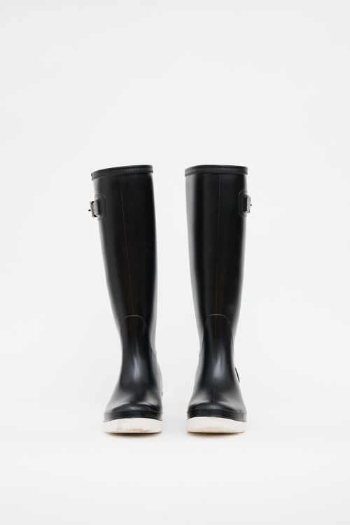 Moncler Black Hermine Rain Boot