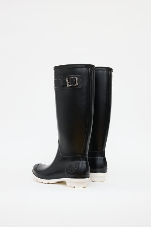 Moncler Black Hermine Rain Boot