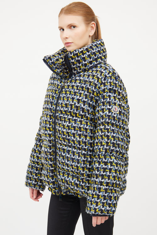 Moncler Blue 
Multi Woven Puffer Jacket