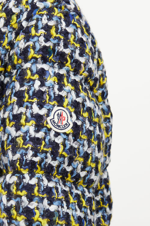 Moncler Blue 
Multi Woven Puffer Jacket